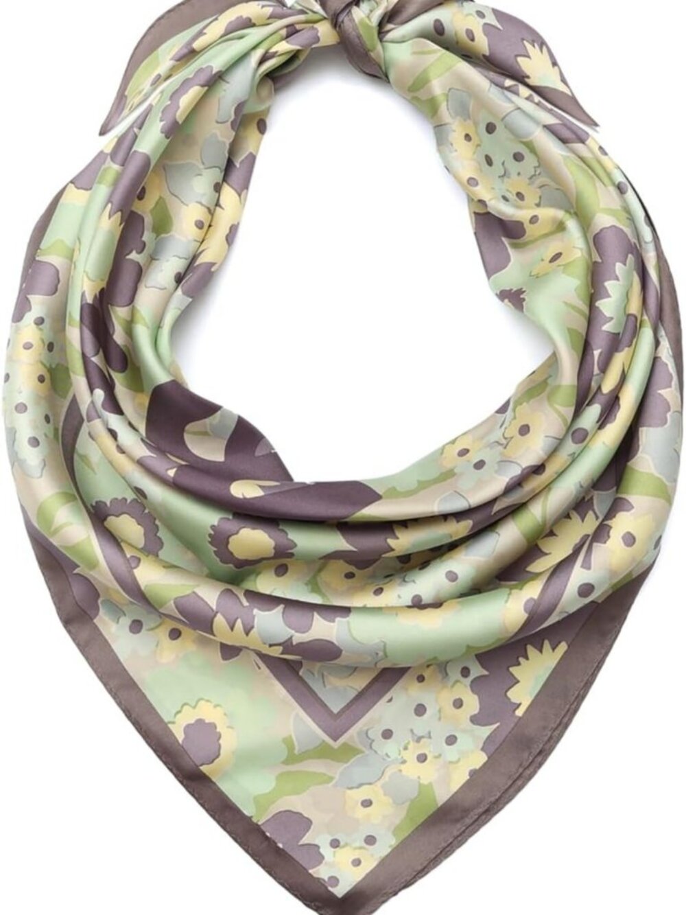 Floral Printed Silk Square Scarf for Women | Elegant Accessory, Versatile Style